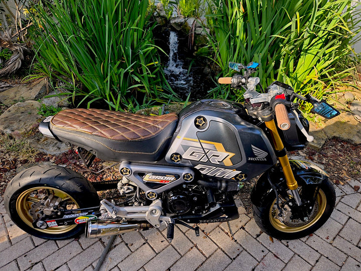 Honda Grom Seat Cover 2013 - 2025 Tobacco and Black Double Diamond