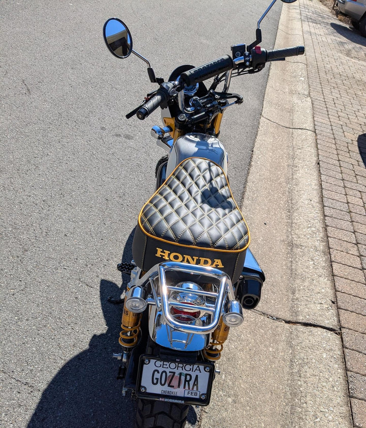Honda Monkey Double Diamond Stitch with Piping Seat Cover Handmade