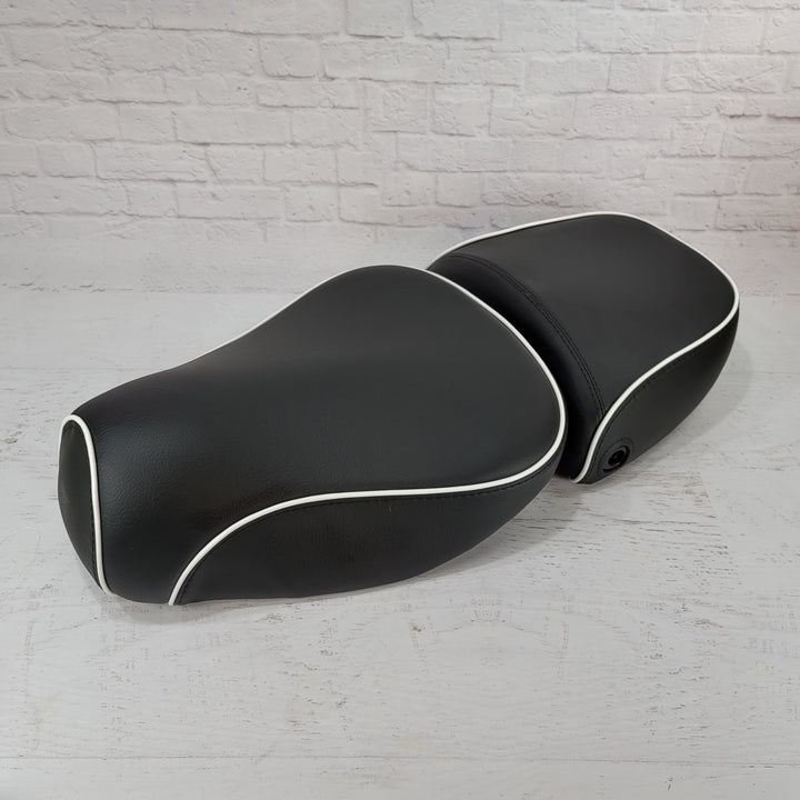 Vespa LXV  Matte Black Seat Cover with hibiscus flower