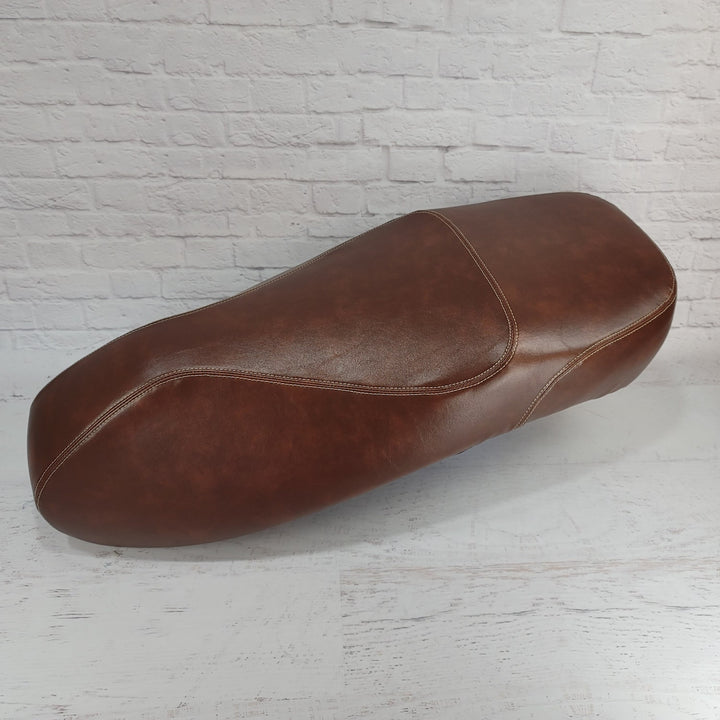 Vespa GTS 250 300 Seat Cover Whiskey Brown, Italian Stripe option