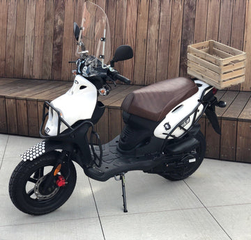 Genuine Roughhouse scooter with a handmade Cheeky Seats seat cover