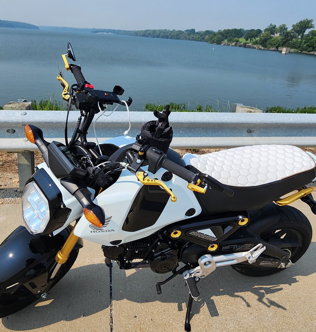 Honda Grom WHITE HEXAGON Honeycomb Seat Cover 2013-2026