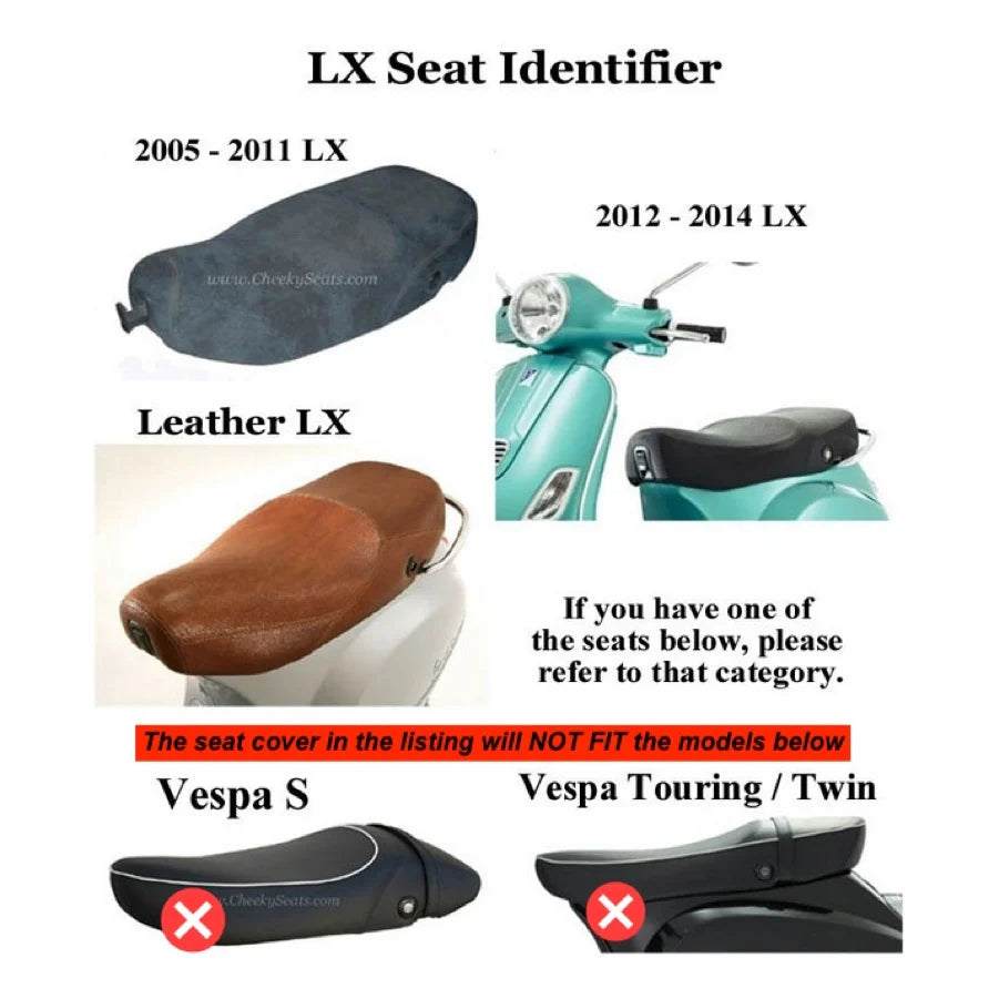 Vespa LX 50 / 150 Whiskey Diamond Seat Cover Handmade