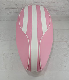 Vespa Sprint / Primavera Pink and White Stripes Seat Cover