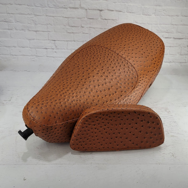 Vespa LX Seat Cover Brown Ostrich Handmade