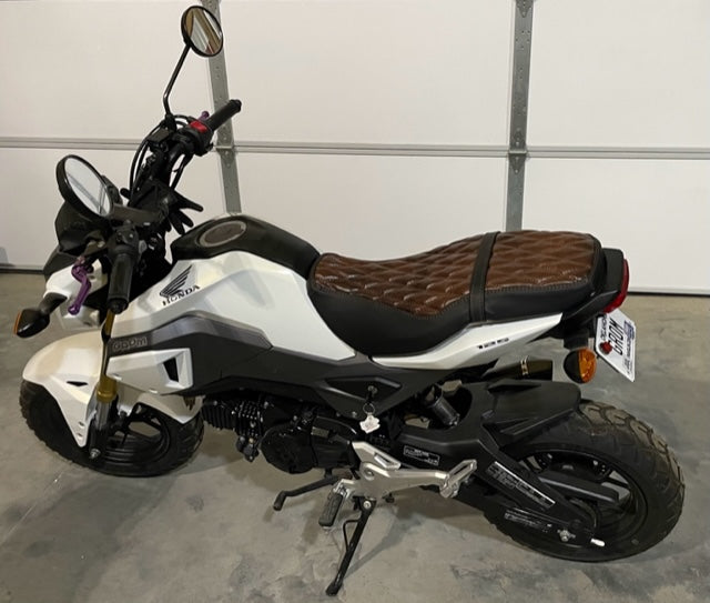 Honda Grom Seat Cover 2013 - 2024 Tobacco and Black Double Diamond