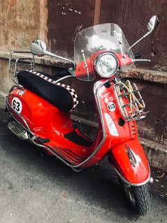 Vespa Sprint / Primavera Checkered Stripe Seat Cover