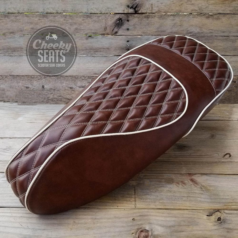 Vespa GTS Diamond Seat Cover by Cheeky Seats in Whiskey Brown